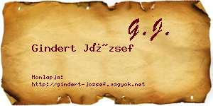 Gindert József névjegykártya